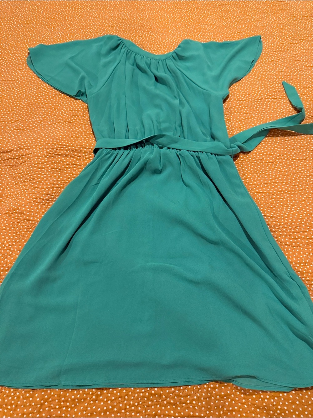 H&M Green Midi Dress with Waist Tie - Picture 8 of 9